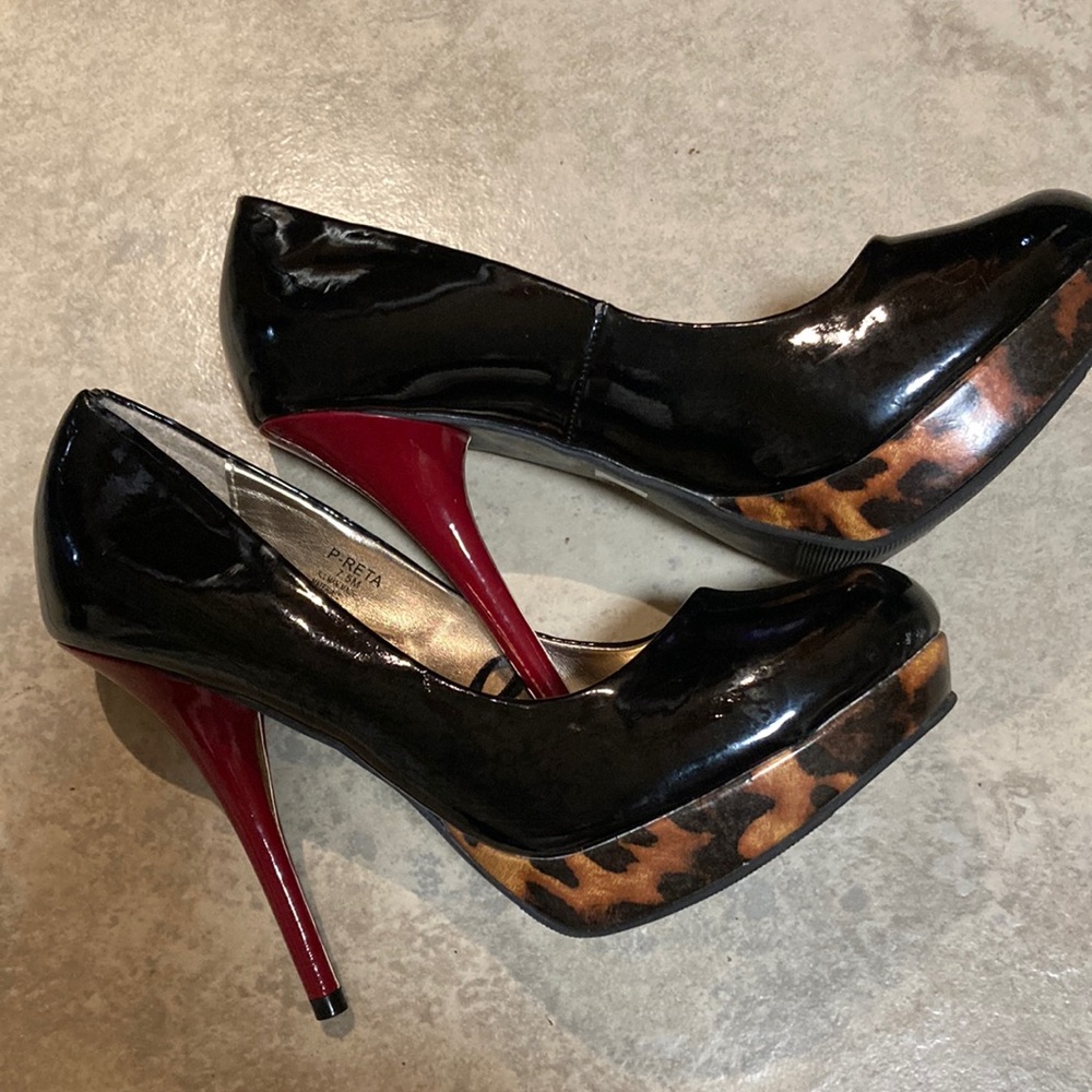 Steve Madden - Black And Red With Leopard Print H… - image 1